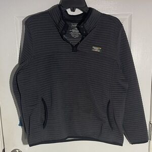 L.L.Bean Sweater Womens Large Petite Airlight Knit Long Sleeve 1/4 Snap Pullover